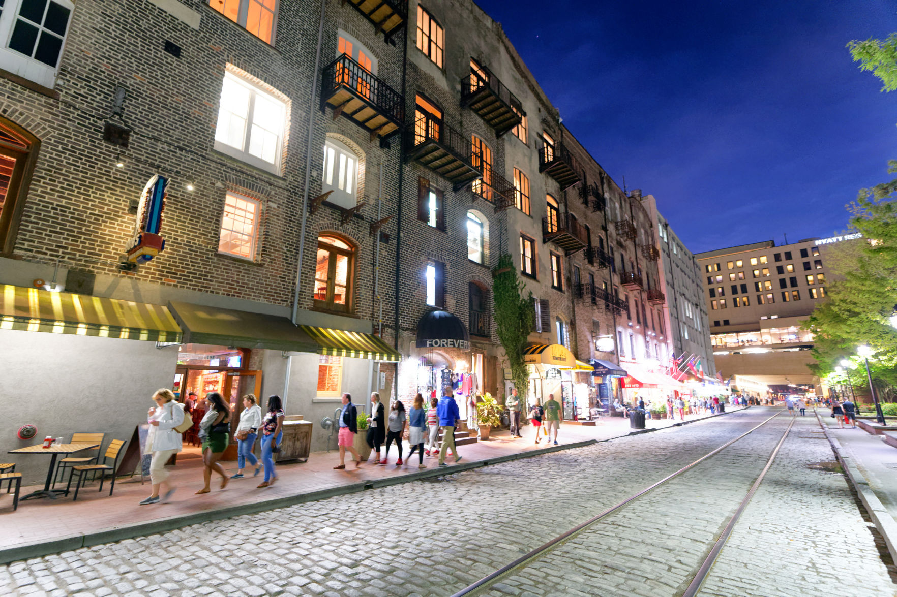 River Street at night